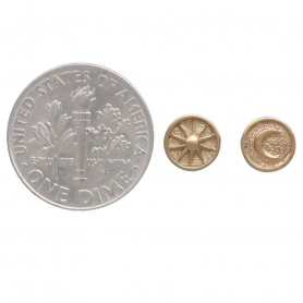 Bronze Raised Sun and Moon Post Earrings 6x6mm
