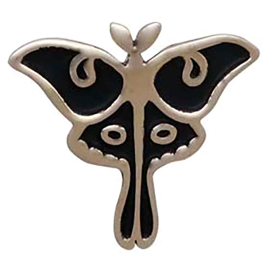 Bronze Luna Moth Post Earrings 9x10mm with Silver Post