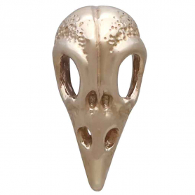 Bronze Raven Skull Post Earrings 21x11mm