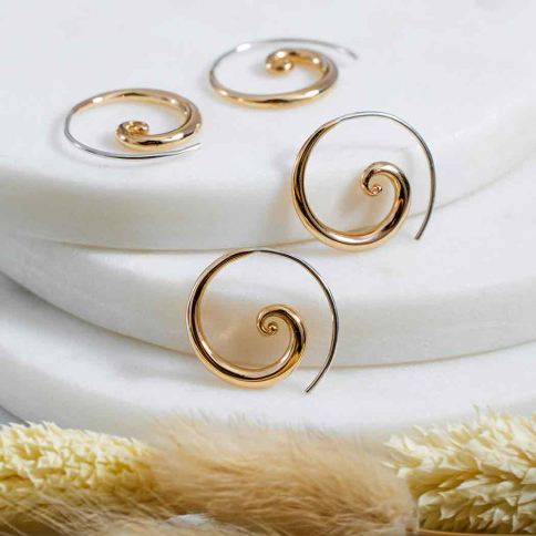 Bronze Tapered Swirl Hoop Earrings 18x18mm