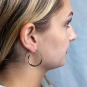 Bronze Large Tapered Hoop Earrings 30x30mm on model