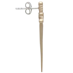 Bronze Large Sword Post Earrings Side View