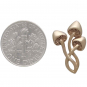 Bronze Three Mushroom Post Earrings with Dime