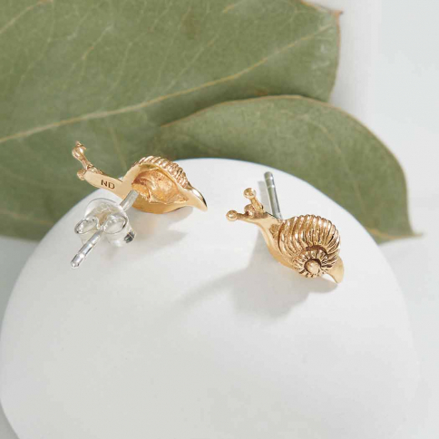 Bronze Snail Post Earrings