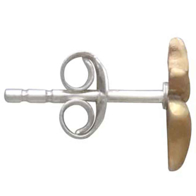 Bronze 3D Ghost Post Earrings Side View