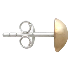 Bronze Small Oval Post Earring Side View