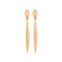 Nina Designs Bronze Small Oval Post Earrings with Long Pod Dangle 38x4mm