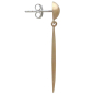 Bronze Small Oval Post Earrings with Long Pod Dangle Side View