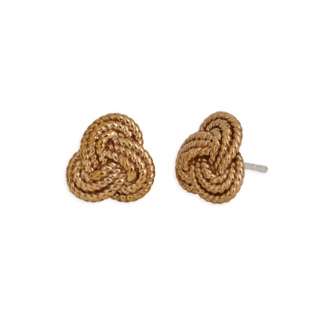Bronze Rope Trinity Knot Post Earrings 12x12mm