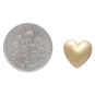 Bronze Puffy Heart Post Earrings with Dime