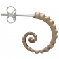 Bronze Octopus Tentacle Post Hoop Earrings 15x4mm