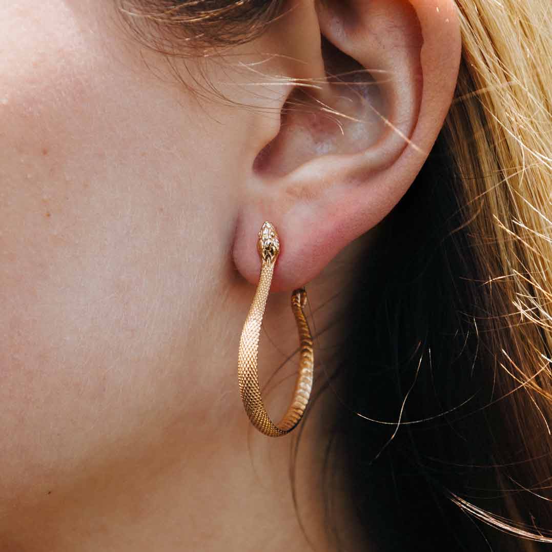 Bronze Snake Post Earrings