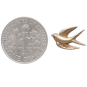 Bronze Swallow Post Earrings 9x11mm dime view