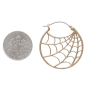 Bronze Spiderweb Hoop Earrings with Dime