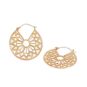 Nina Designs Bronze Cathedral Rose Window Hoop Earrings 32x30mm