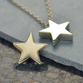 Large Star Bead - Silver Plated Bronze DISCONTINUED
