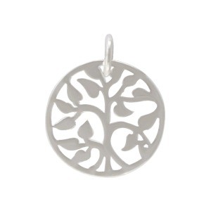 Small Tree of Life Charm - Silver Plated Bronze 17x13mm
