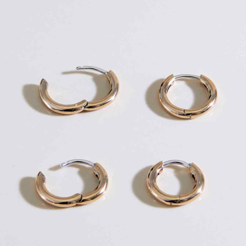 Bronze Round Wire Huggie Hoop Earrings