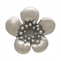 Sterling Silver Plum Blossom Solderable Charm 10x10mm