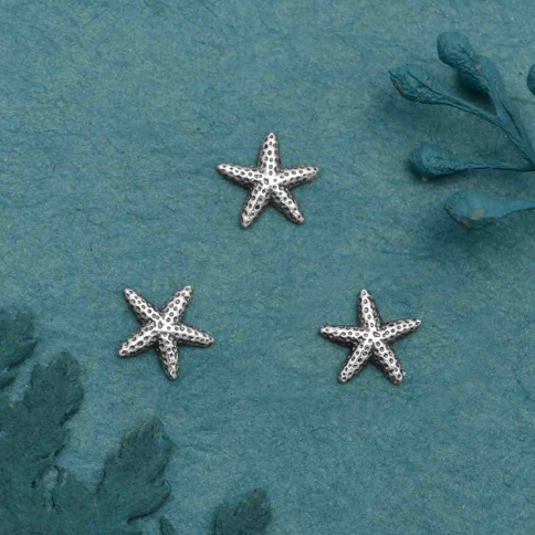 Sterling Silver Starfish Solderable Charm 7x7mm
