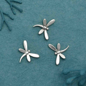Sterling Silver Dragonfly Solderable Charm 8x10mm