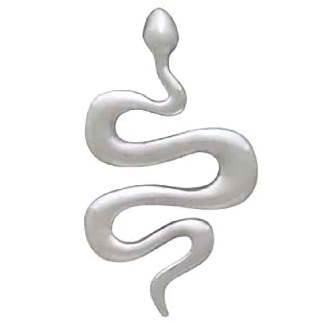 Sterling Silver Smooth Snake Solderable Charm 12x7mm
