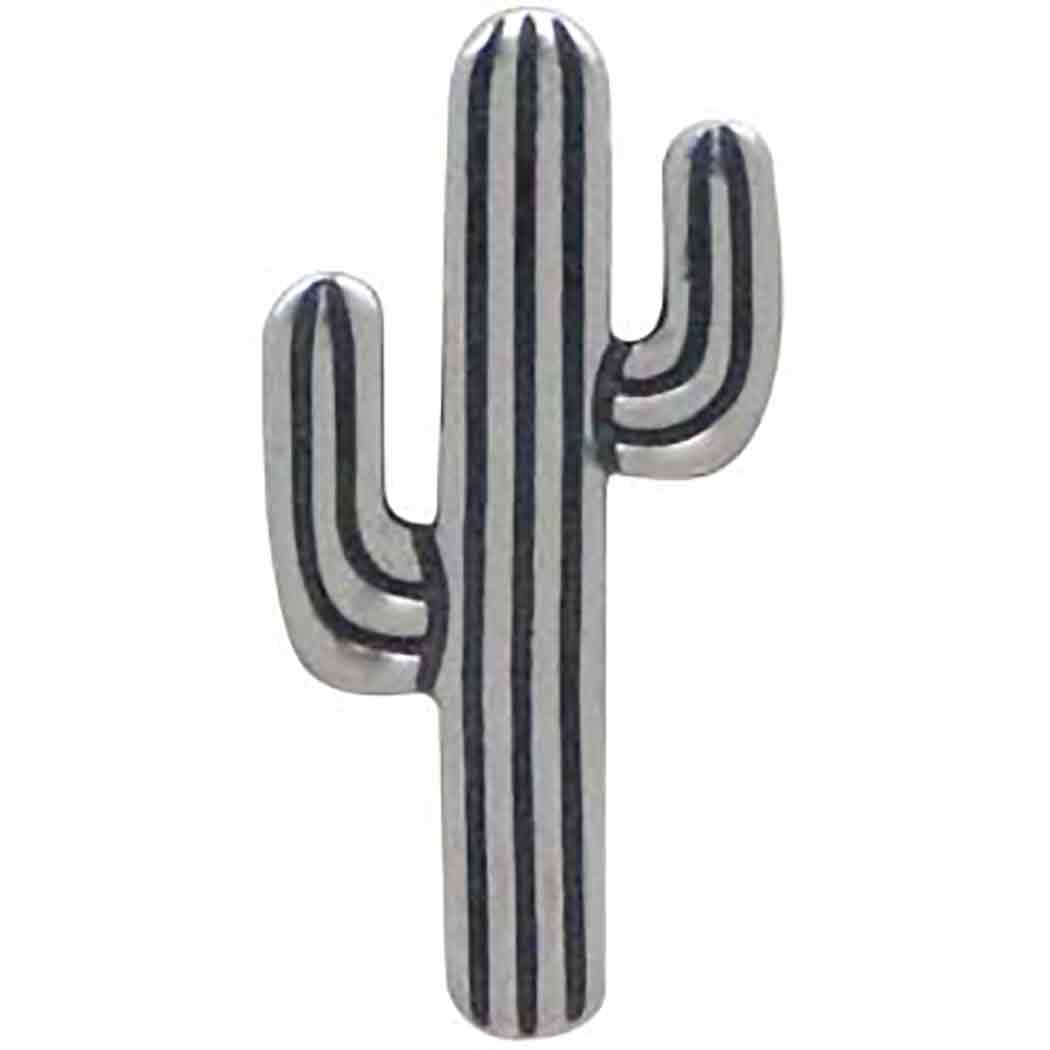 Sterling Silver Cactus Solderable Charm 13x7mm