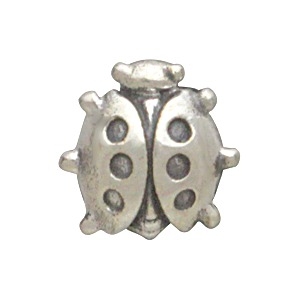 Sterling Silver Lady Bug Solderable Charm 8x8mm