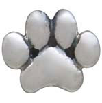 Sterling Silver Puffy Paw Print Solderable Charm 5x6mm