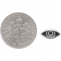 Sterling Silver Dimensional Eye Solderable Charm 5x10mm