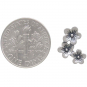 Silver Three Cherry Blossoms Solderable Charm 10x14mm