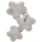 Silver Three Cherry Blossoms Solderable Charm 10x14mm