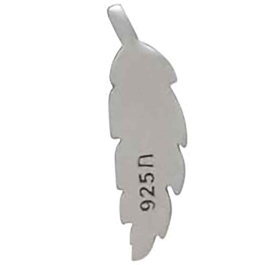 Sterling Silver Feather Solderable Charm 10x3mm