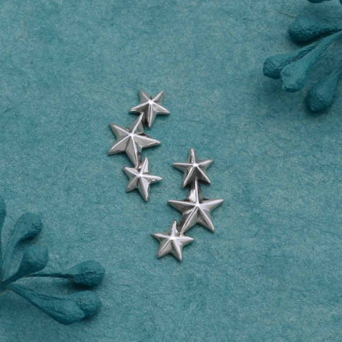 Sterling Silver Star Cluster Solderable Charm
