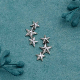 Sterling Silver Star Cluster Solderable Charm 12x6mm