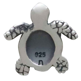 Sterling Silver Turtle Solderable Charm 10x10mm Back View