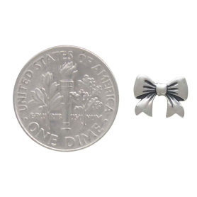 Sterling Silver Bow Solderable Charm 7x10mm with Dime