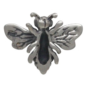 Sterling Silver Honey Bee Solderable Charm 9x11mm