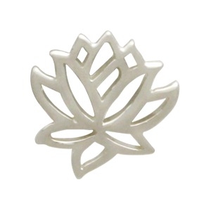Sterling Silver Tiny Lotus Solderable Charm 9x9mm