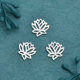 Sterling Silver Tiny Lotus Solderable Charm 9mm DISCONTINUED