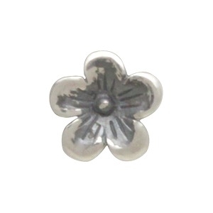 Sterling Silver Small Cherry Blossom Solderable Charm 7x7mm