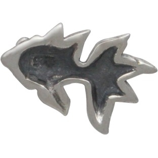 Sterling Silver Goldfish Solderable Charm 13x8mm