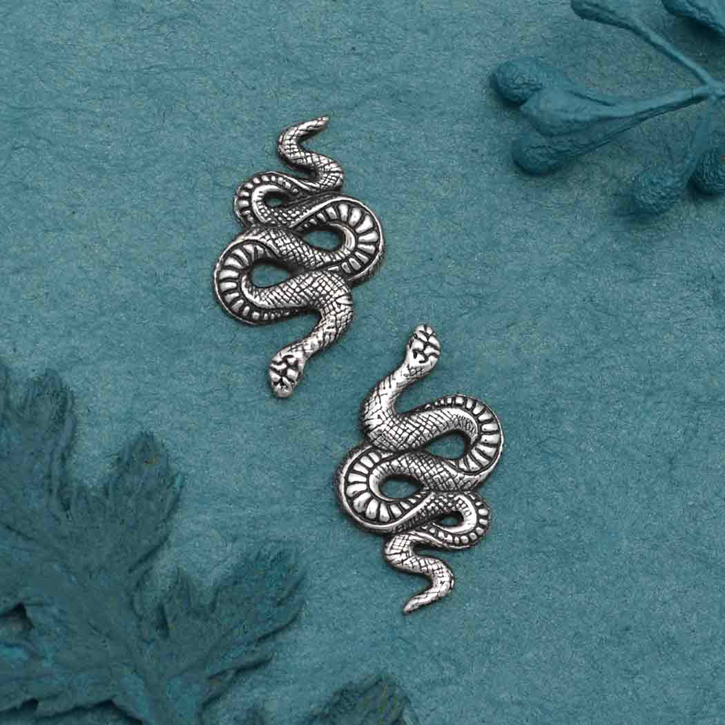 Sterling Silver Textured Snake Solderable Charm