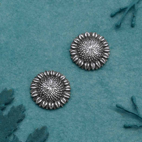 Silver Small Sunflower Solderable Charm 10x10mm DISCONTINUED