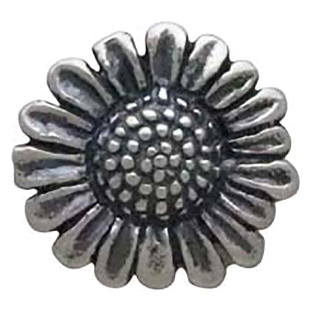 Sterling Silver Small Daisy Solderable Charm 8x8mm