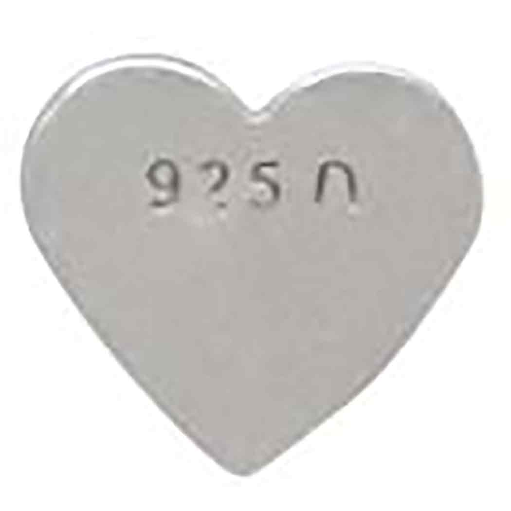 Sterling Silver Dimensional Heart Solderable Charm 5x5mm