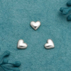 Sterling Silver Dimensional Heart Solderable Charm 5x5mm