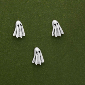 Sterling Silver Ghost Solderable Charm 10x7mm