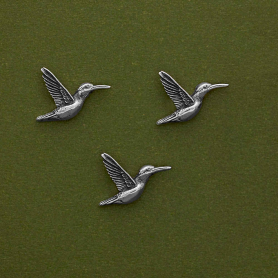 Sterling Silver Hummingbird Solderable Charm 10x15mm