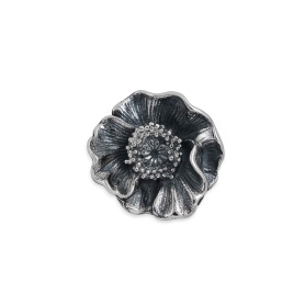 Sterling Silver Poppy Solderable Charm 11x11mm